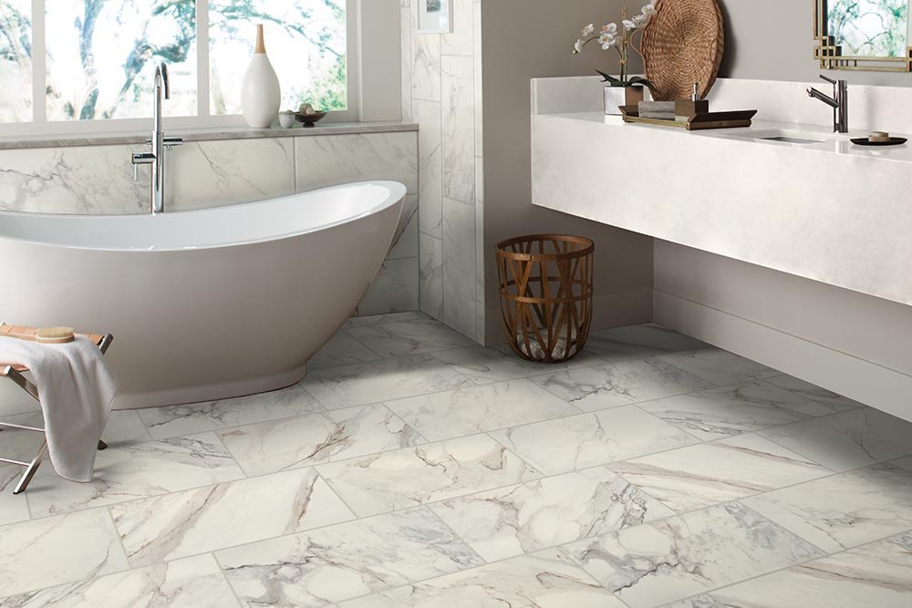 Bathroom Porcelain Marble Tile - Walter's Flooring in West Bend, WI